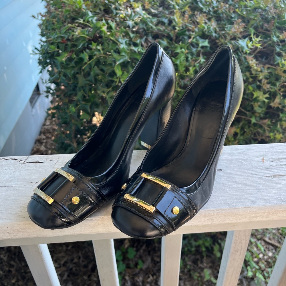 Tory Burch Womens MEREDITH Black W/ BUCKLE Shoes 9M